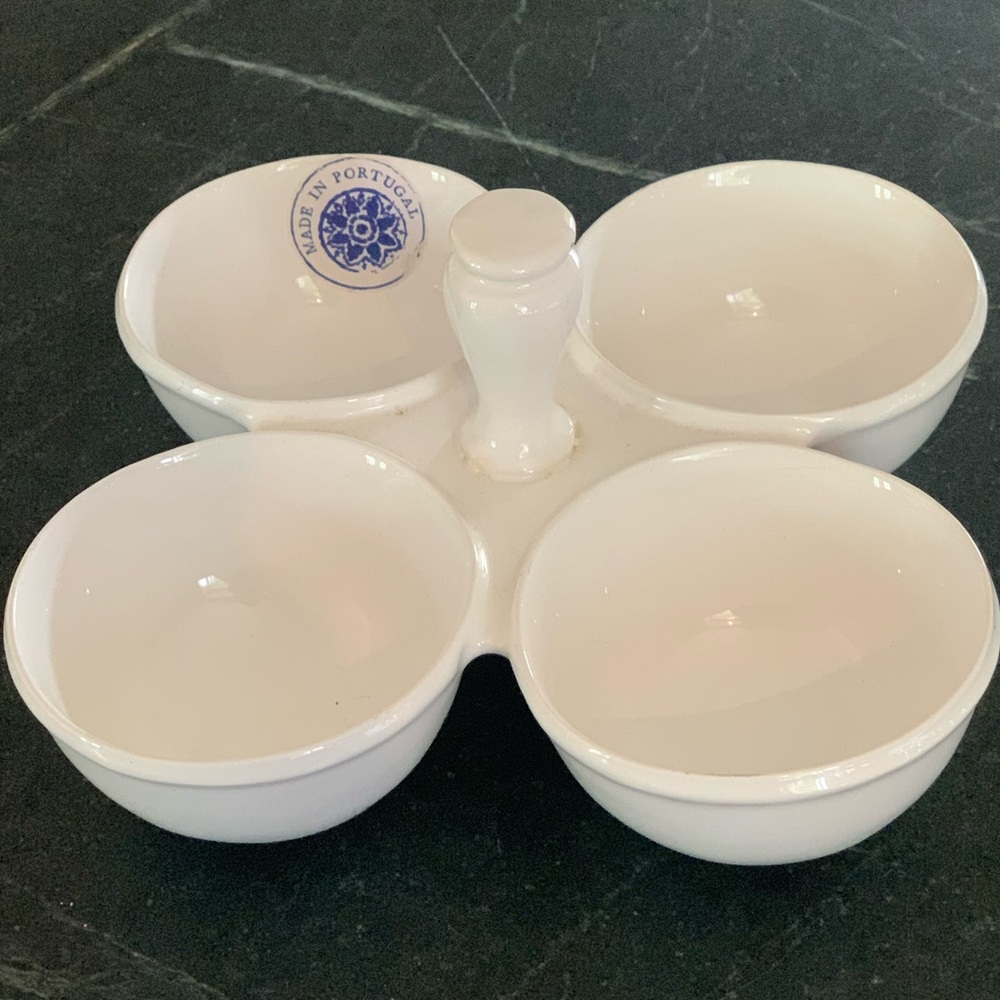 DEARTIS | 4 Section White Ceramic Condiment Server